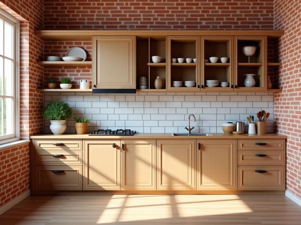 Custom Kitchen Cabinets Built With Bricks