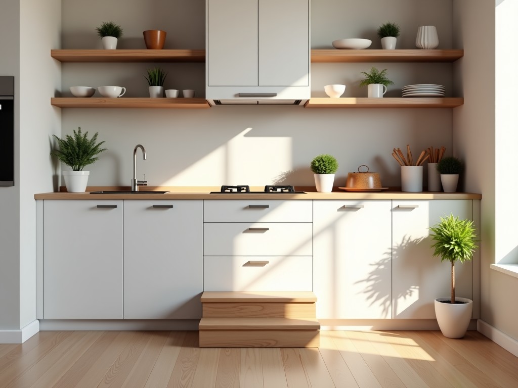 Kitchen Cabinets With Built In Step Stool For Sale