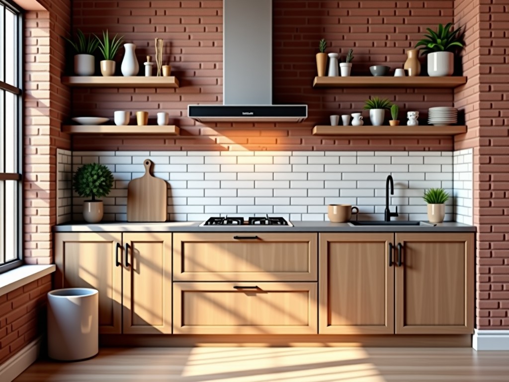 Kitchen Units Built With Bricks Factory Sale
